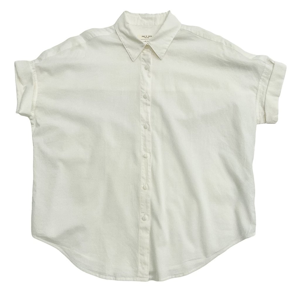 Rag & Bone Lenny Tie Shirt - Ivory | XS
